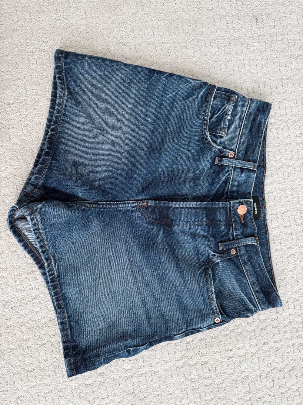 Express Super Highrise Rigid Denim Jean Shorts